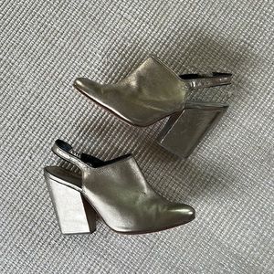 Rachel Comey clog mules in gold calfskin